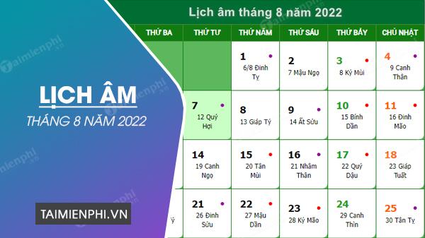 Lịch Âm tháng 8 năm 2022: Tra cứu ngày tốt xấu, giờ đẹp