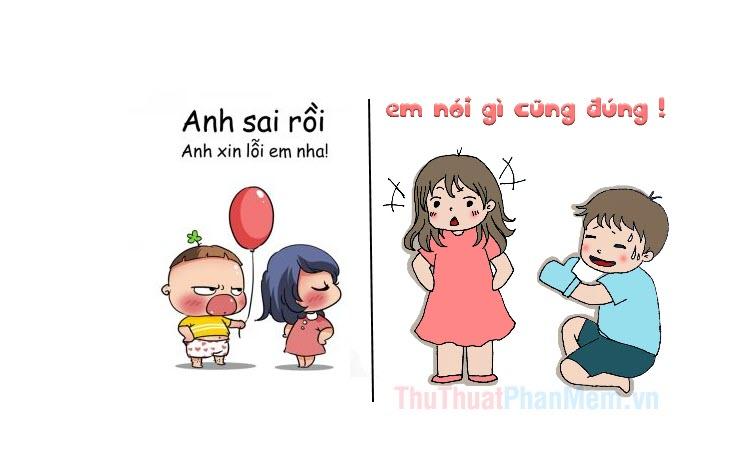 Hình ảnh xin lỗi người yêu dễ thương