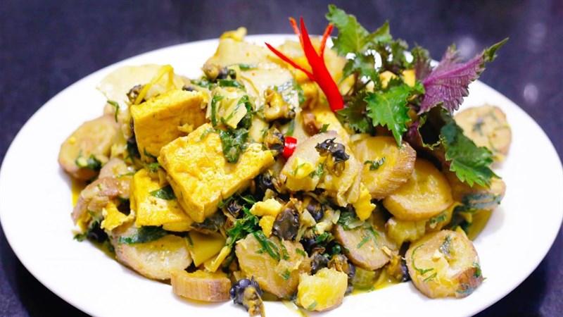Ốc om chuối đậu