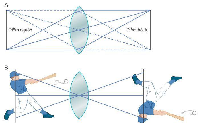 Hình vẽ thấu kính hội tụ. (Ảnh: Tác giả)