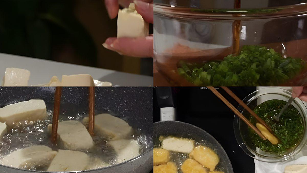 Nguyên liệu thực hiện cách làm đậu phụ tẩm mắm hành