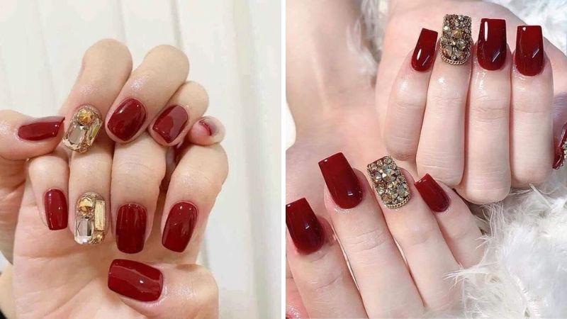 Mẫu nail đỏ đất quyến rũ