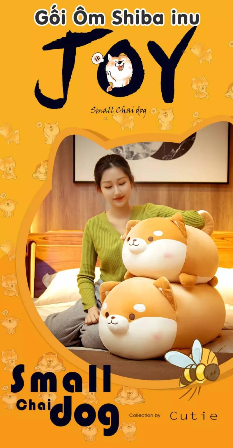 Chó bông Shiba ôm ngủ dễ thương và mềm mại