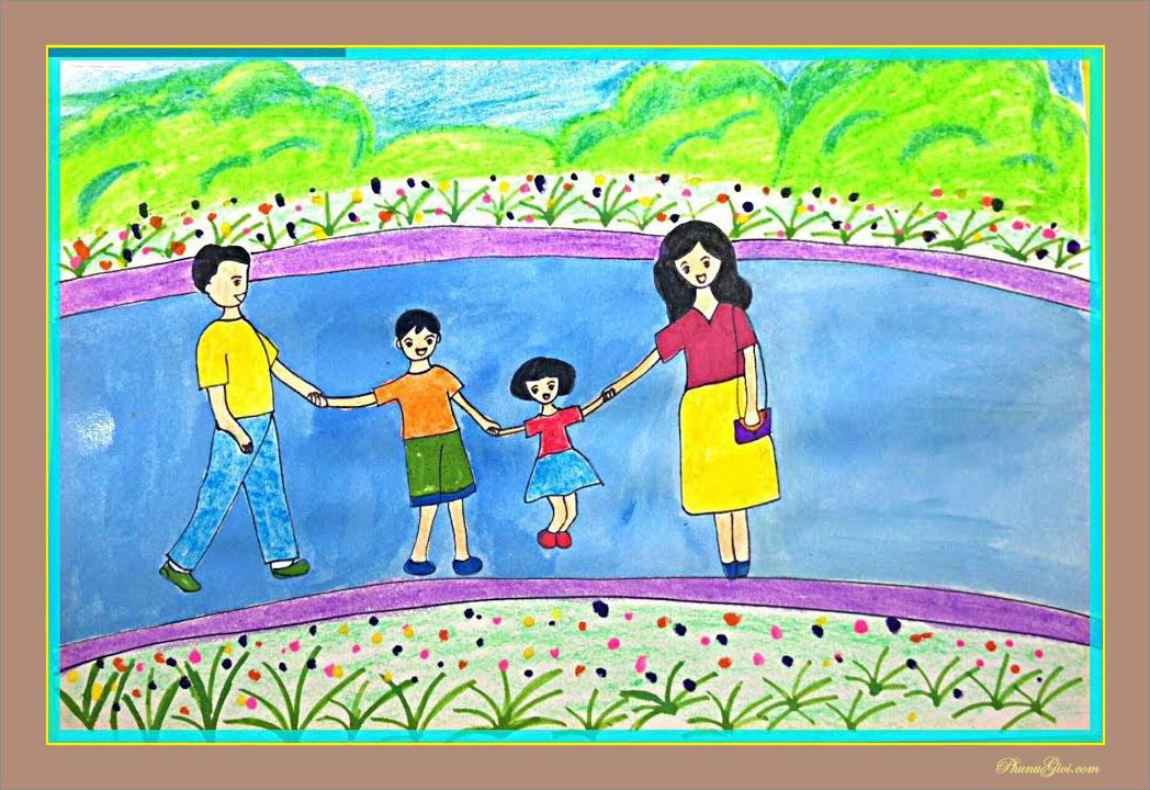 vẽ tranh gia đình đẹp và ý nghĩa