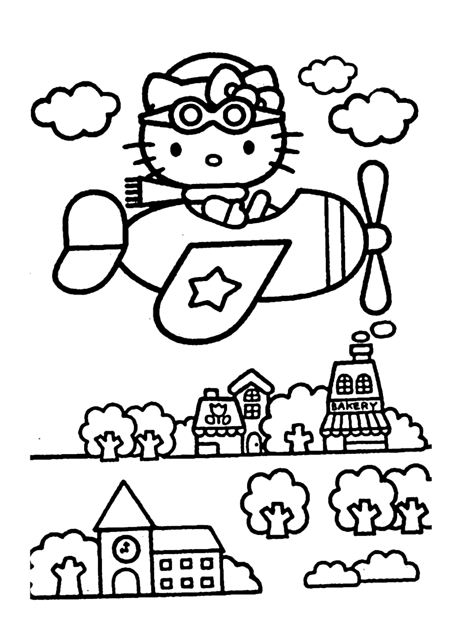 Ảnh hello kitty tô màu