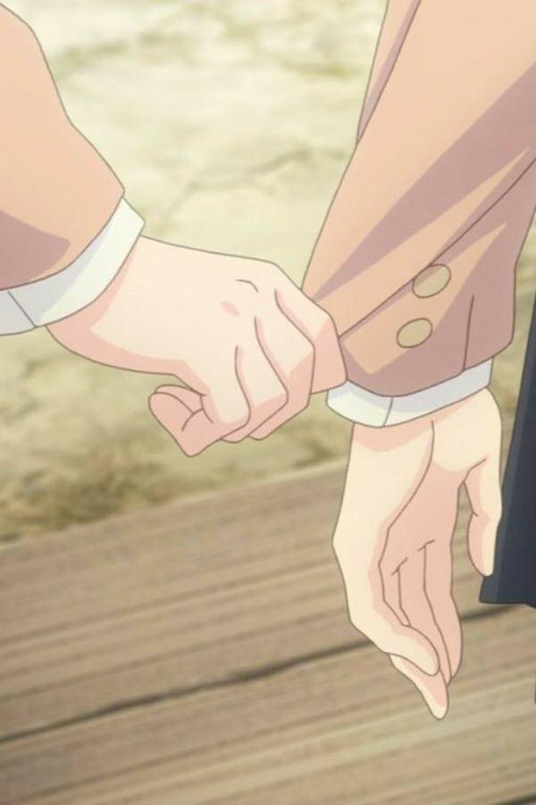 Ảnh anime nắm tay nhau dễ thương.