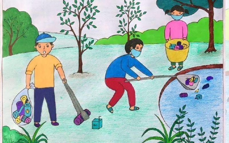 Mẫu vẽ tranh bảo vệ môi trường nước