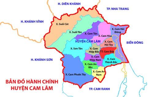 Bản đồ Hành Chính Huyện Cam Lâm