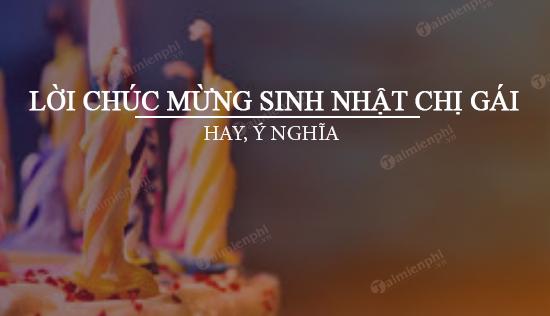 Chúc mừng Sinh nhật chị gái thân yêu