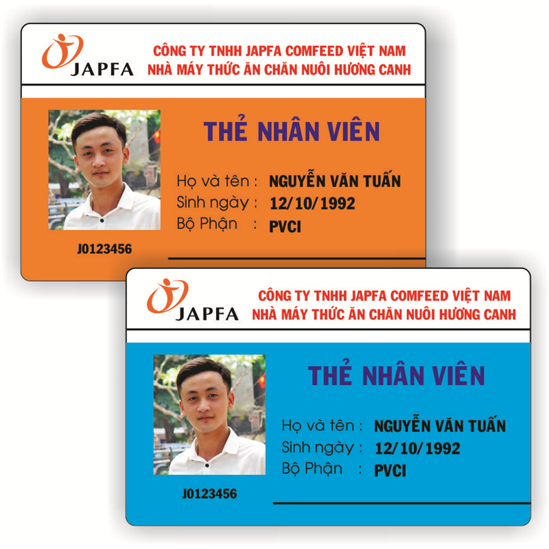 Mẫu Thẻ tên nhân viên văn phòng in nhựa