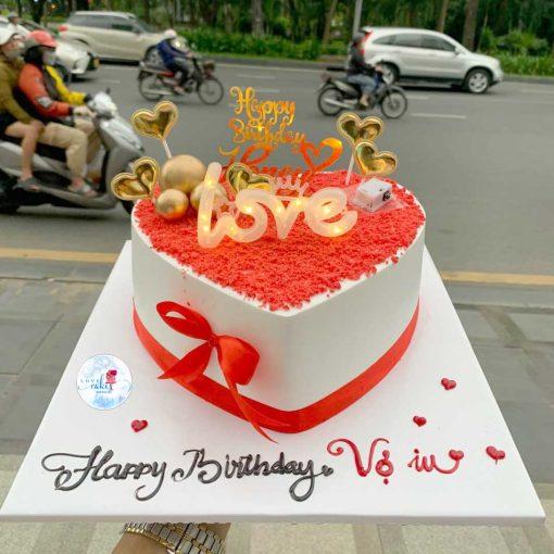Bánh sinh nhật trái tim tặng vợ yêu