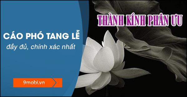 Mẫu thông báo cáo phó tang lễ đầy đủ, chính xác nhất