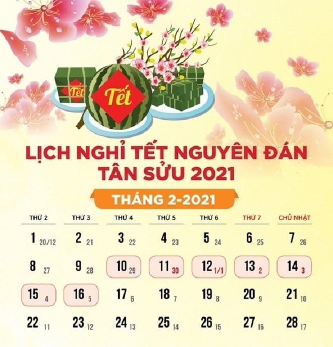 Mùng 1 Tết Nguyên đán Tân Sửu 2021 là ngày mấy dương lịch? - 1