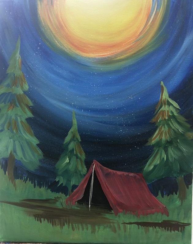 Vẽ Tranh Trang Trí Lều Trại Đơn Giản.