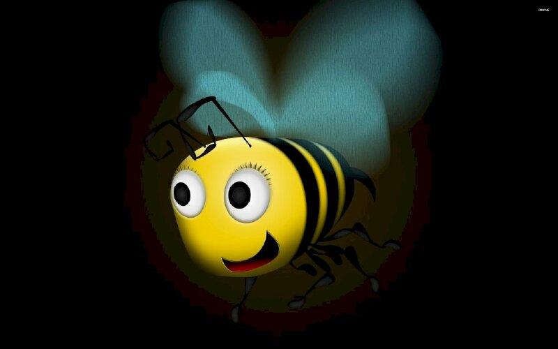 Hình ảnh con ong vàng dễ thương đang bay dùng làm hình nền máy tính đẹp