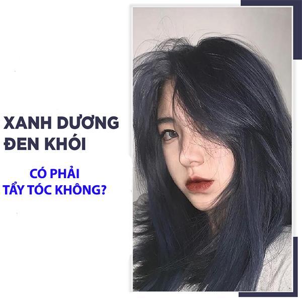 Màu tóc nhuộm xanh dương đen khói đẹp cá tính thời thượng hot nhất hiện nay - 1