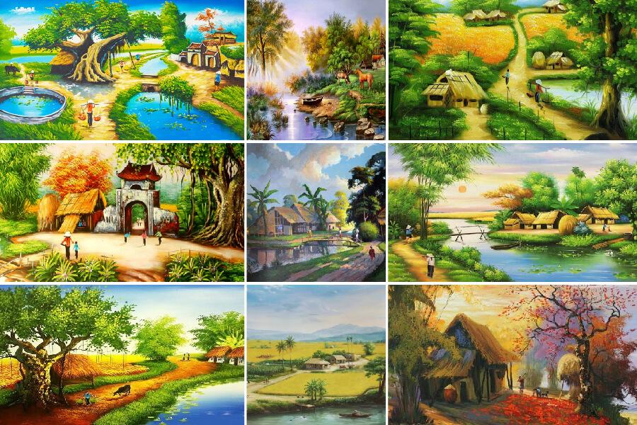Tranh Phong Cảnh Quê Hương Đẹp
