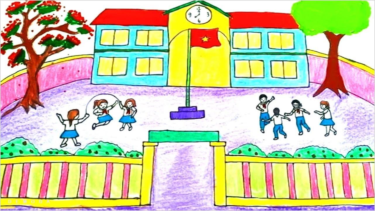 Vẽ tranh trường em