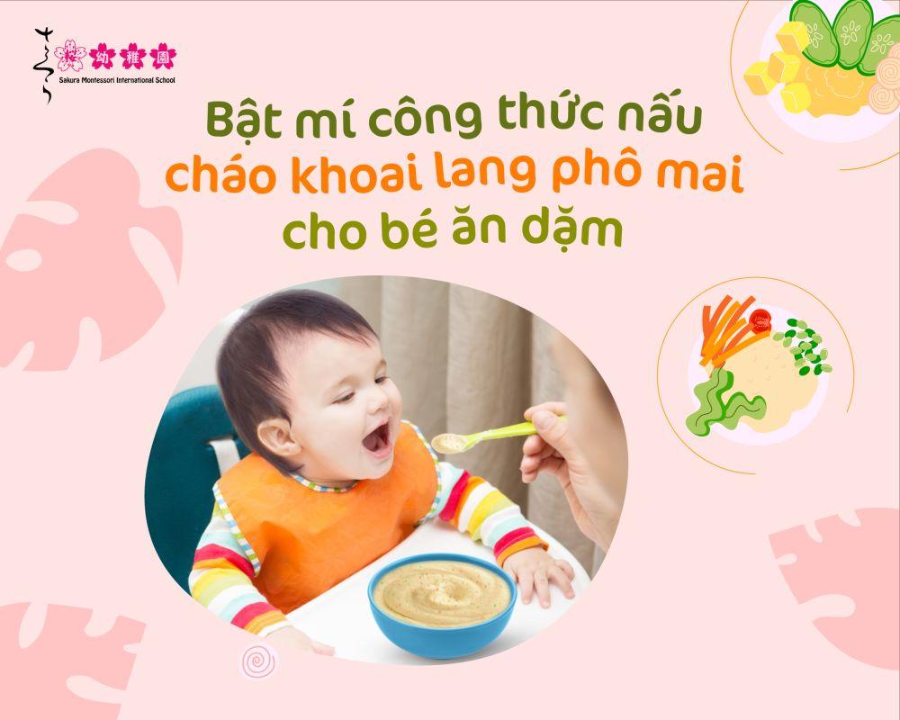 khoai lang phô mai cho bé ăn dặm