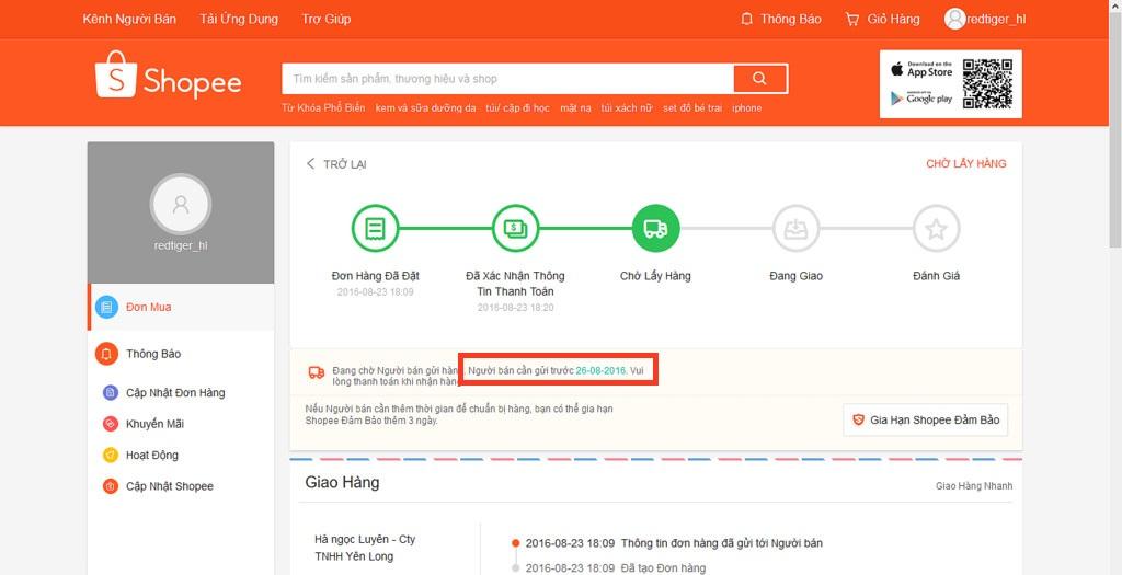 Hướng dẫn đổi trả hàng Shopee kiểm tra ngày giao hàng Shopee