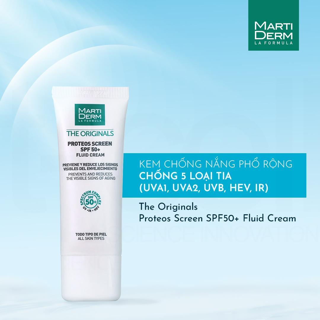 Kem chống nắng MartiDerm The Originals Proteos Screen SPF50+ Fluid Cream