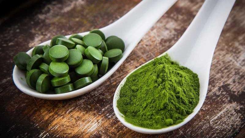 Tảo xoắn Spirulina thường làm thành dạng bột hoặc viên tròn.