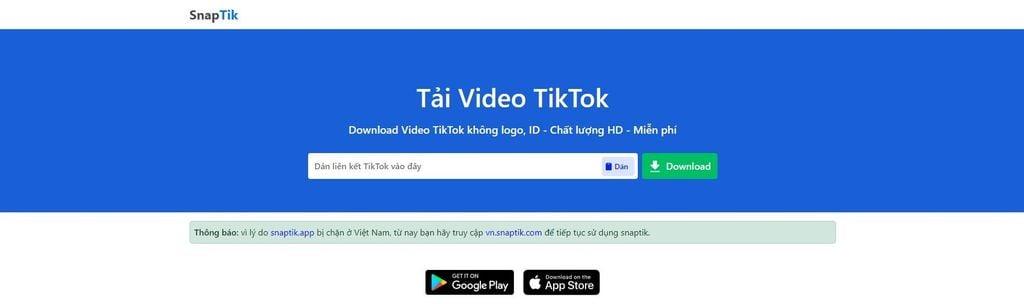 Tải ảnh TikTok không logo bằng SnapTik - GEARVN