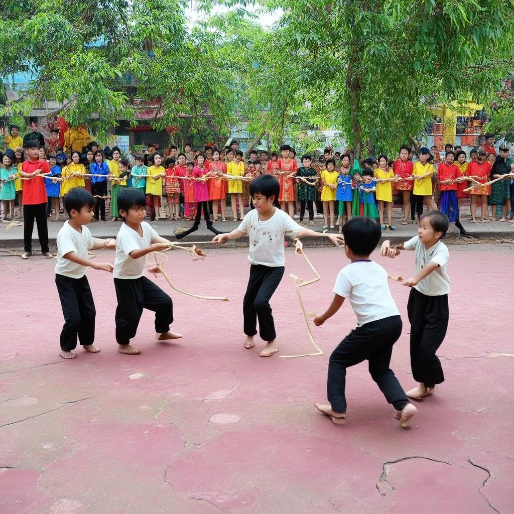 Trẻ em chơi ô ăn quan