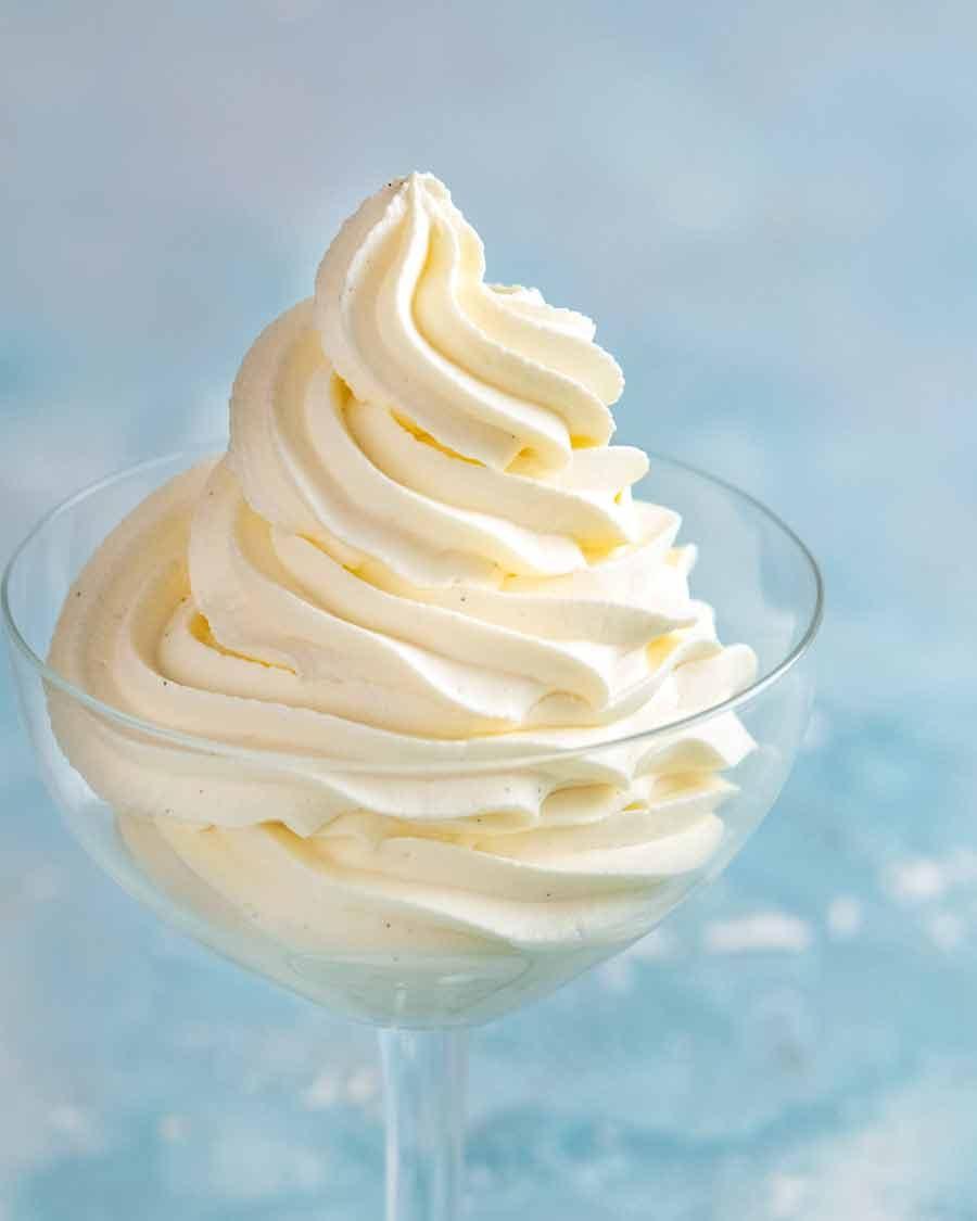 Swirl of Chantilly cream - French whipped cream