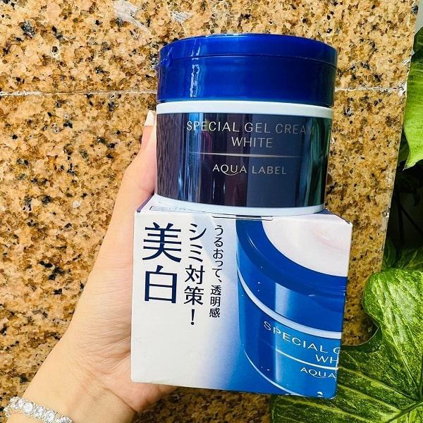 Kem dưỡng Shiseido Aqualabel White up Cream màu xanh