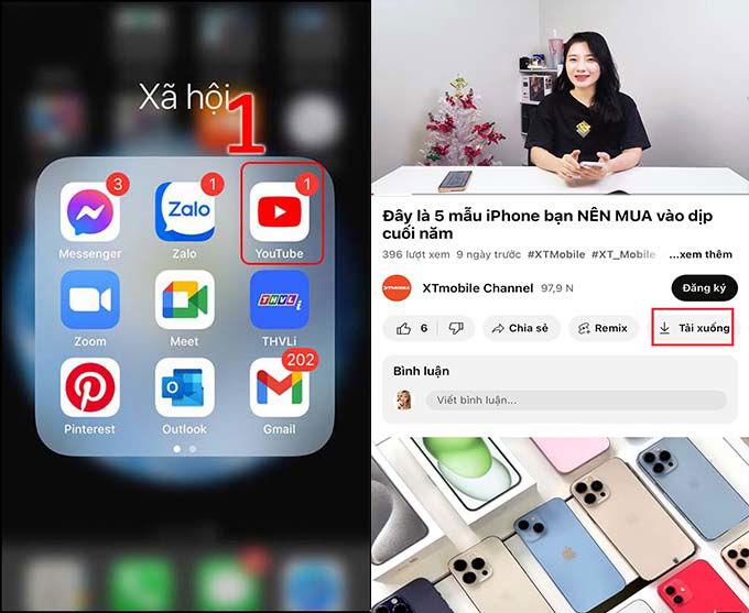 Tải video về iPhone trực tiếp trên ứng dụng YouTube