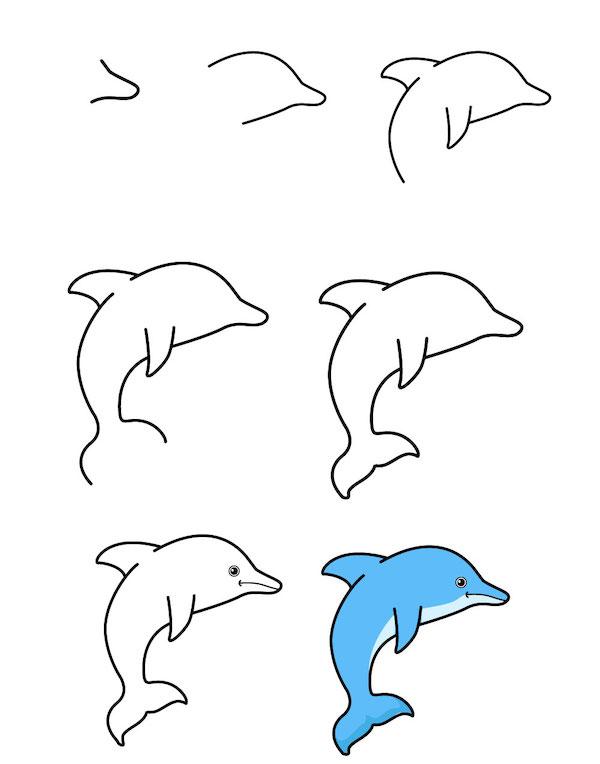 How to Draw Dolphin in 7 steps Hướng dẫn cách vẽ cá heo đơn giản với 7 bước ai cũng thực hiện được Hướng dẫn cách vẽ cá heo đơn giản với 7 bước ai cũng thực hiện được