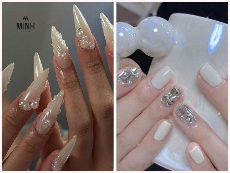 Lưu ngay 25+ mẫu nail màu trắng thanh lịch, hợp mọi tông da