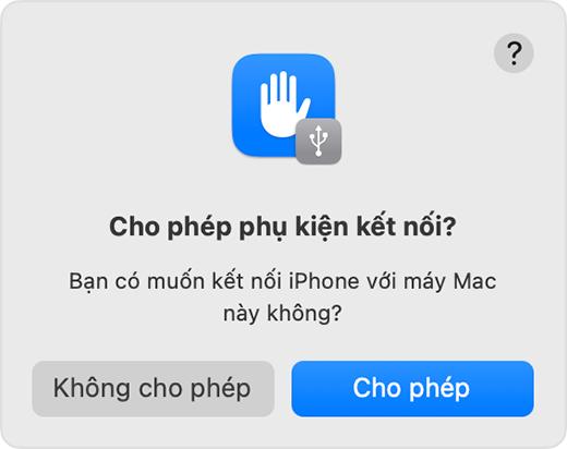 Lời nhắc về phụ kiện để cho phép hoặc không cho phép phụ kiện kết nối.