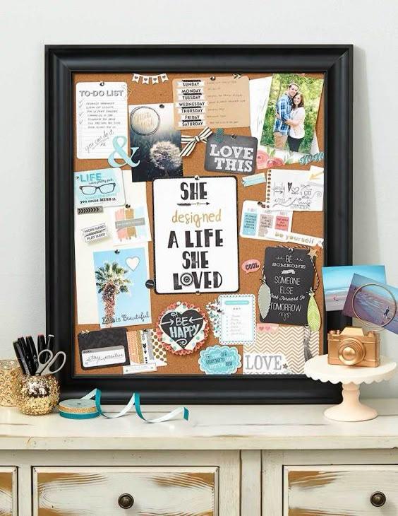 Organize your dreams by creating a vision board for your creative workspace! #inspiration #papercrafting #goals