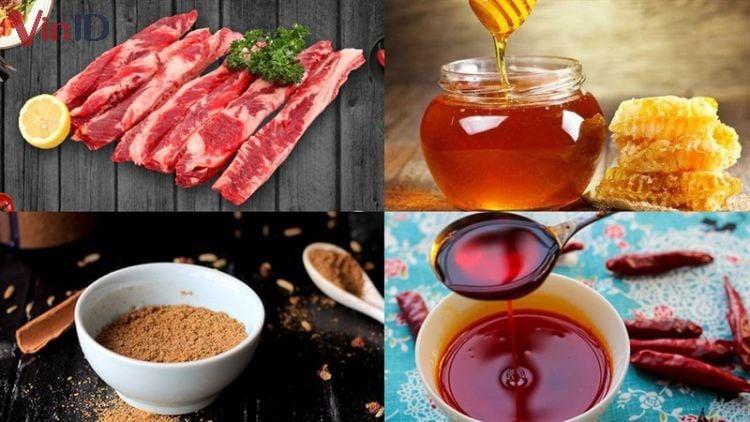 Cách nguyên liệu làm món sườn bò nướng mật ong