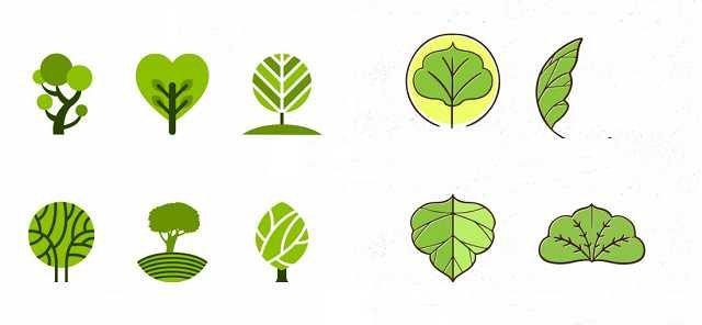 Logo đẹp từ biểu tượng lá cây