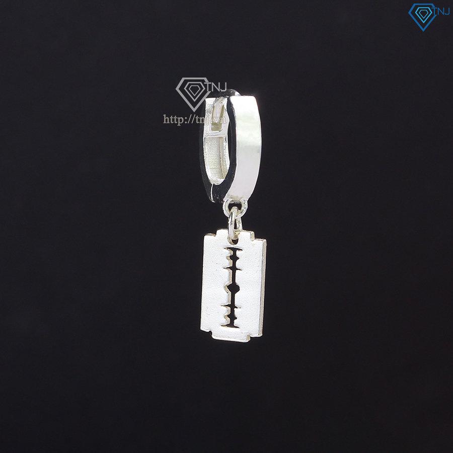 Khuyên tai bạc nam hình dao lam cá tính BTA0049
