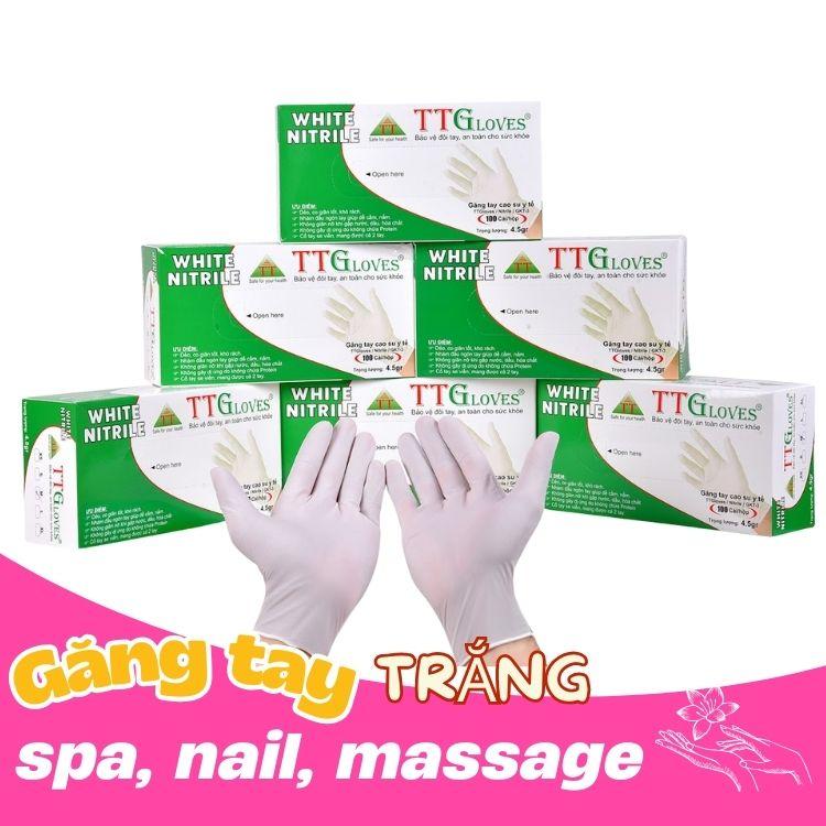 găng tay trắng spa, massage, nail, gội đầu, nhuộm tóc ttgloves chính hãng