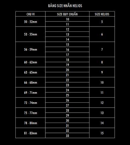 Bảng đo size nhẫn theo cân nặng
