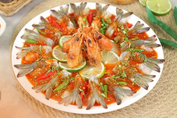 cách làm gỏi tôm sống tái chanh