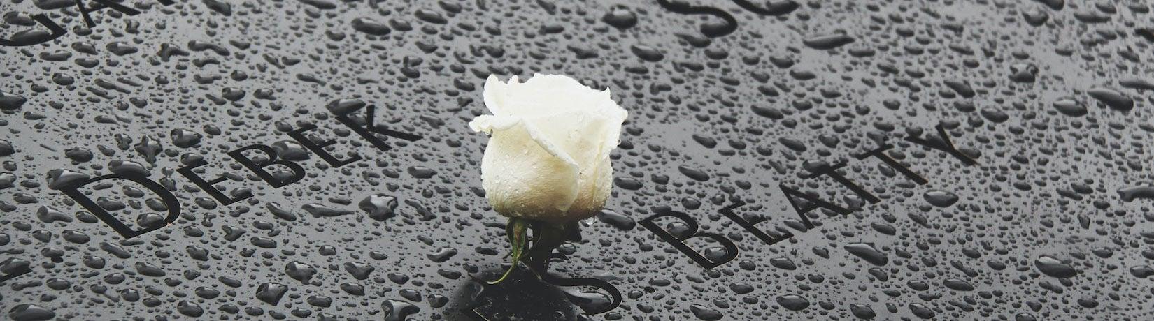 9/11 Tên tưởng niệm với một bông hồng