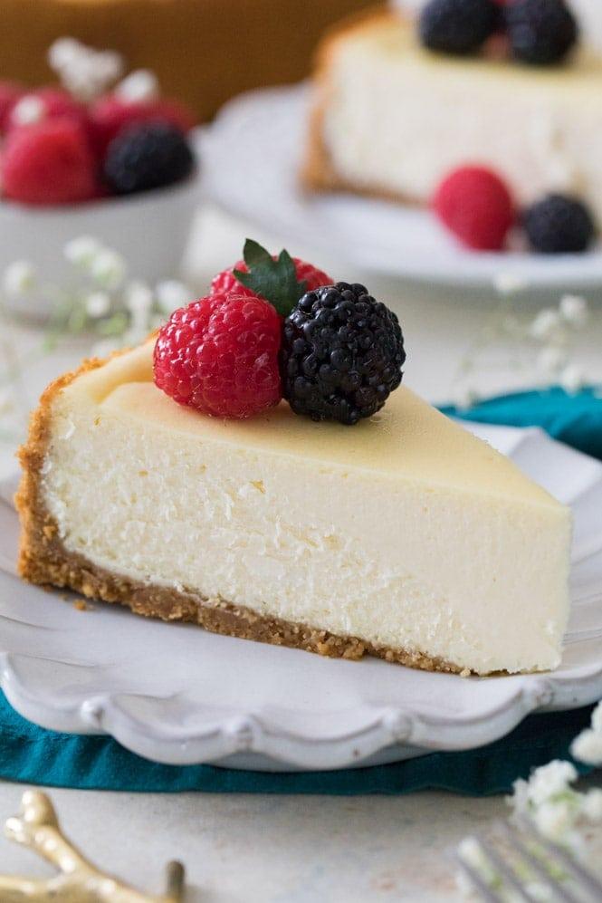 Slice of the best cheesecake recipe
