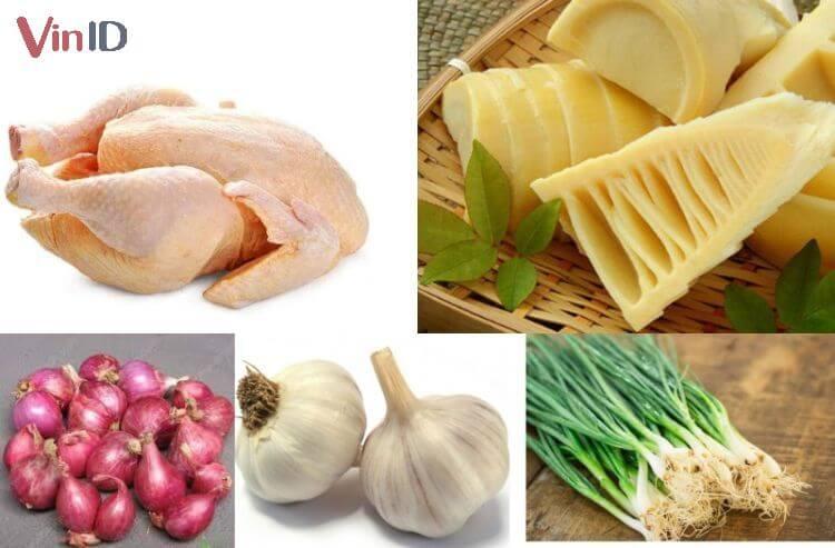 Nguyên liệu làm gà xào măng tươi