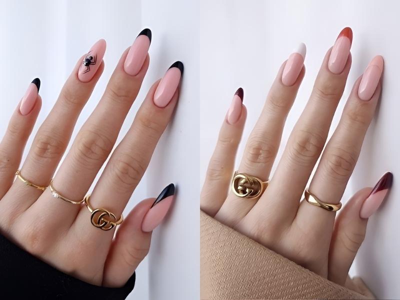Mẫu nail móng nhọn được các nàng yêu thích (Nguồn: Prada & Pearls, Maayan)