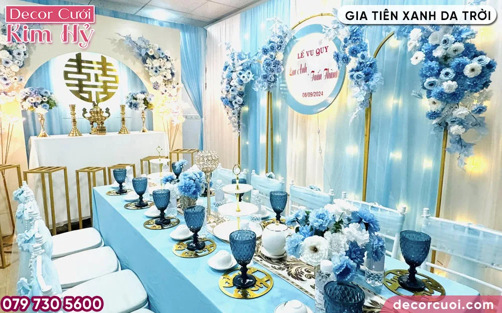 Kim Hỷ trang trí gia tiên màu xanh da trời