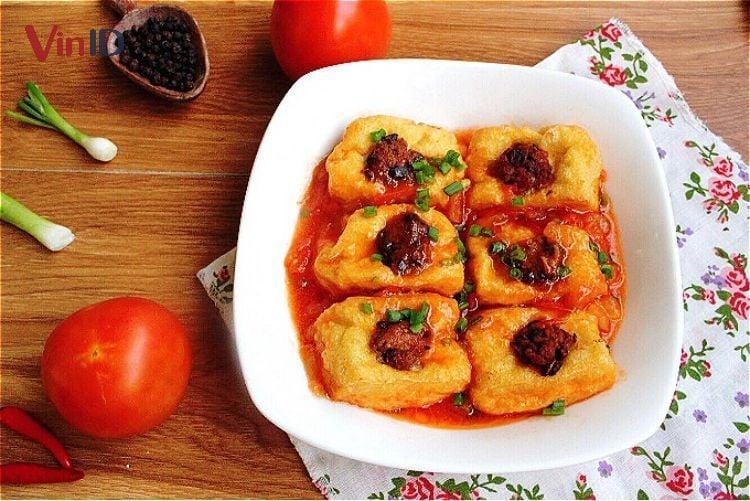 Cách làm đậu phụ nhồi thịt 1