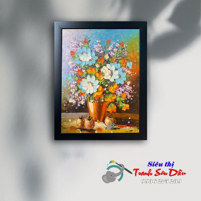 Tranh bình hoa và quả STT139