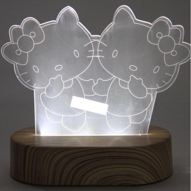 ảnh thông tin sản phẩm Đèn ngủ 3D hình Hello Kitty để bàn 3 chế độ màu