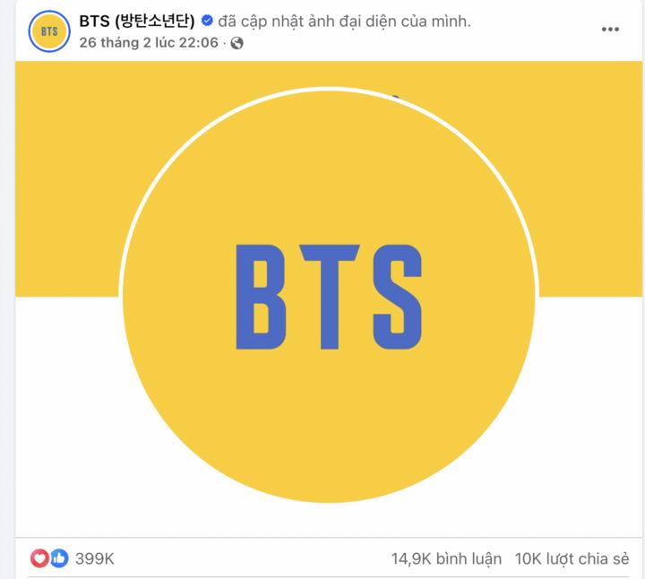 Nhóm nhạc Hàn Quốc BTS đổi ảnh đại diện để quảng bá cho single mới. (Ảnh chụp màn hình)